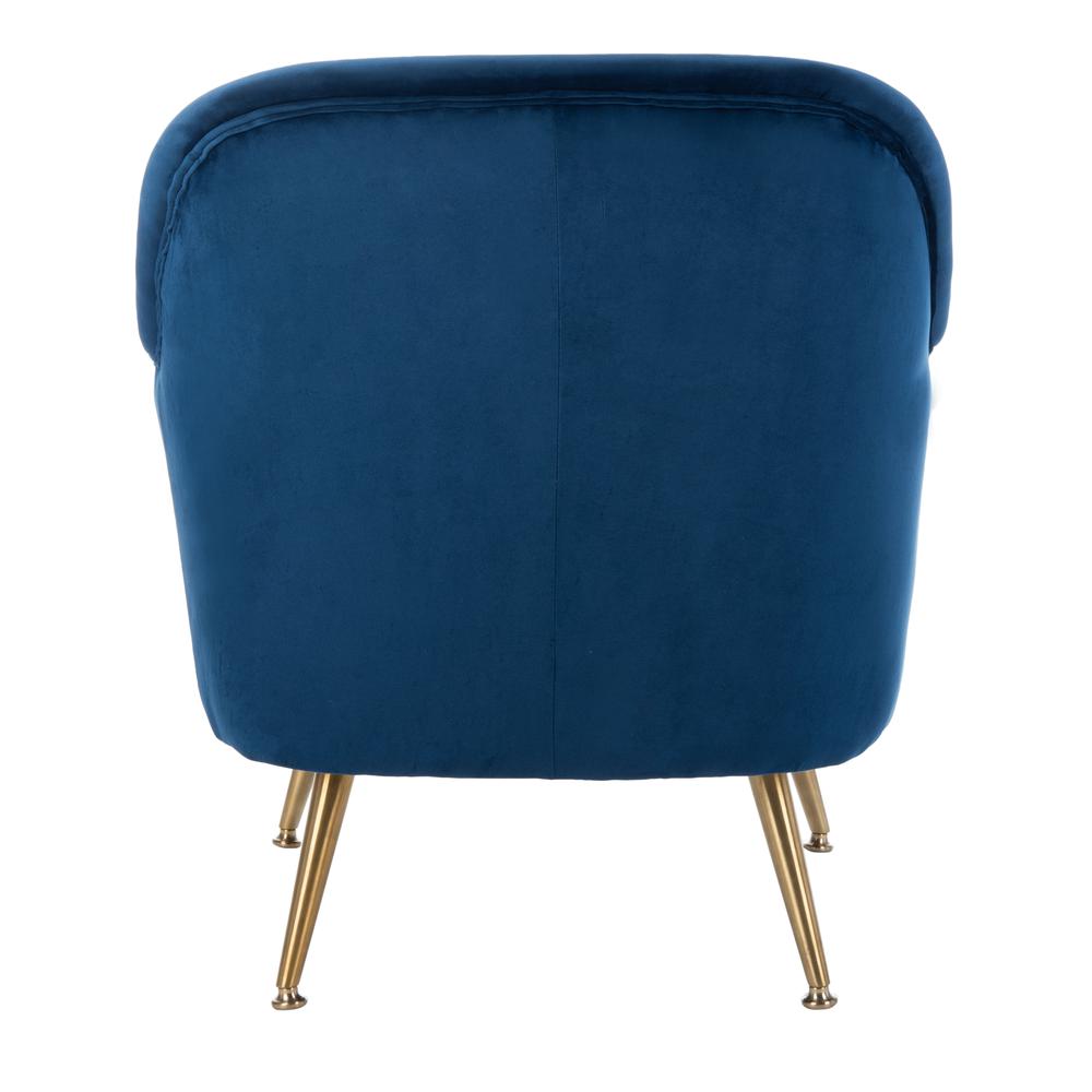 Brienne Mid Century Arm Chair, Navy/Brass
