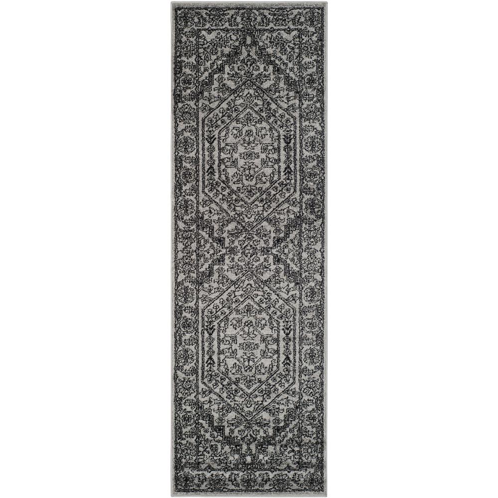 Adirondack, SILVER / BLACK, 2'-6" X 10', Area Rug, ADR108A-210