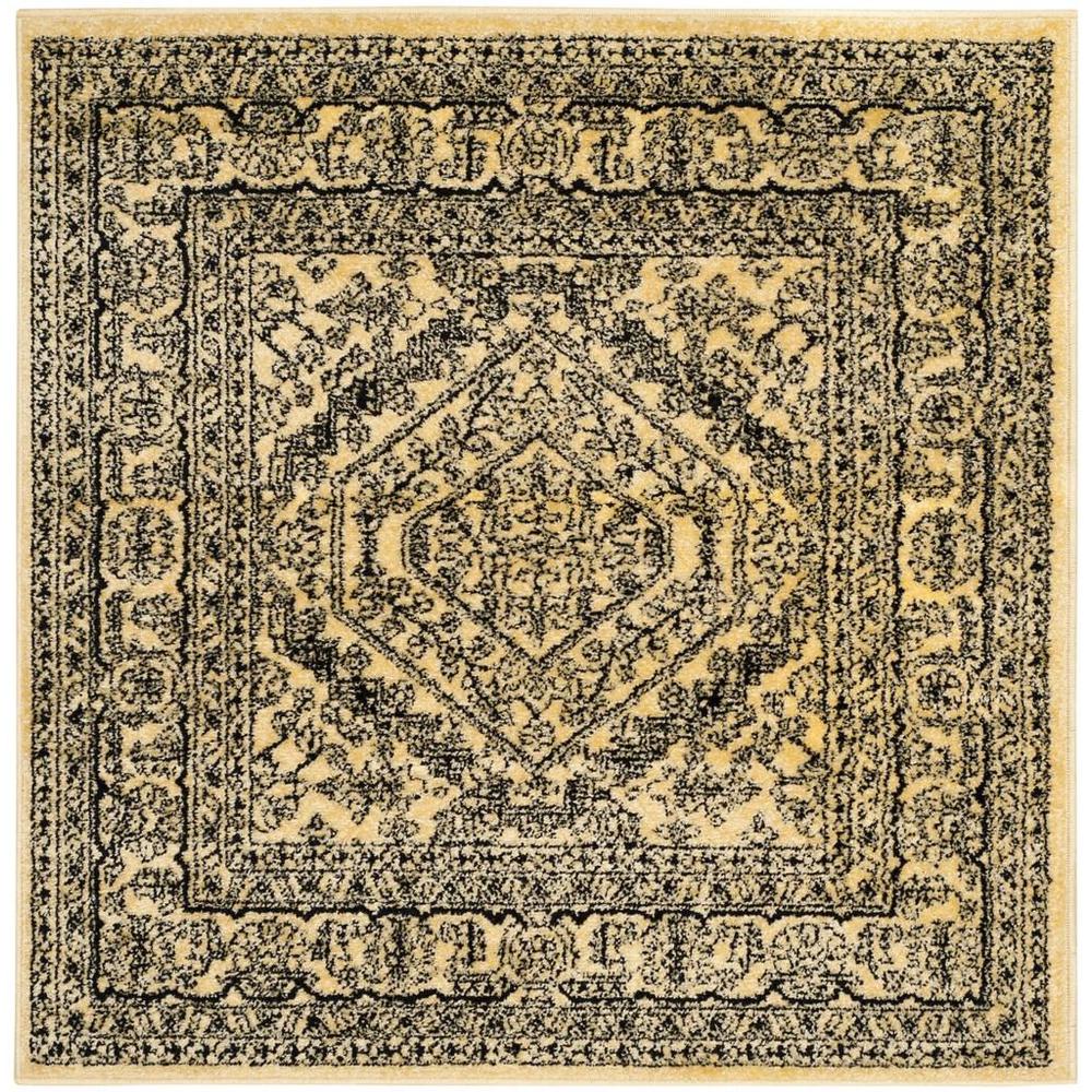 Adirondack, GOLD / BLACK, 4' X 4' Square, Area Rug