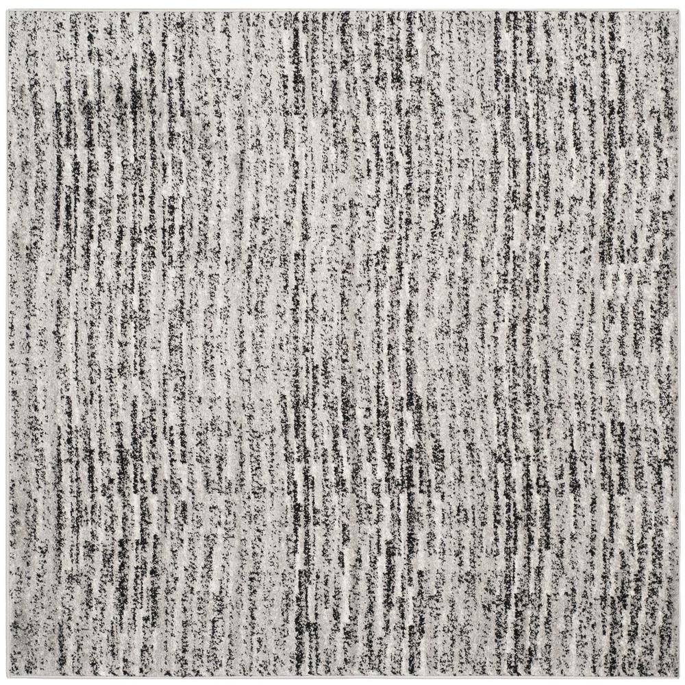 Adirondack, BLACK / SILVER, 4' X 4' Square, Area Rug, ADR117A-4SQ