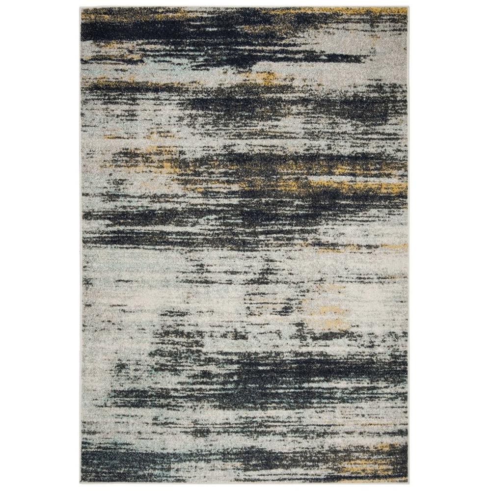 ADIRONDACK, LIGHT GREY / BLACK, 4' X 6', Area Rug