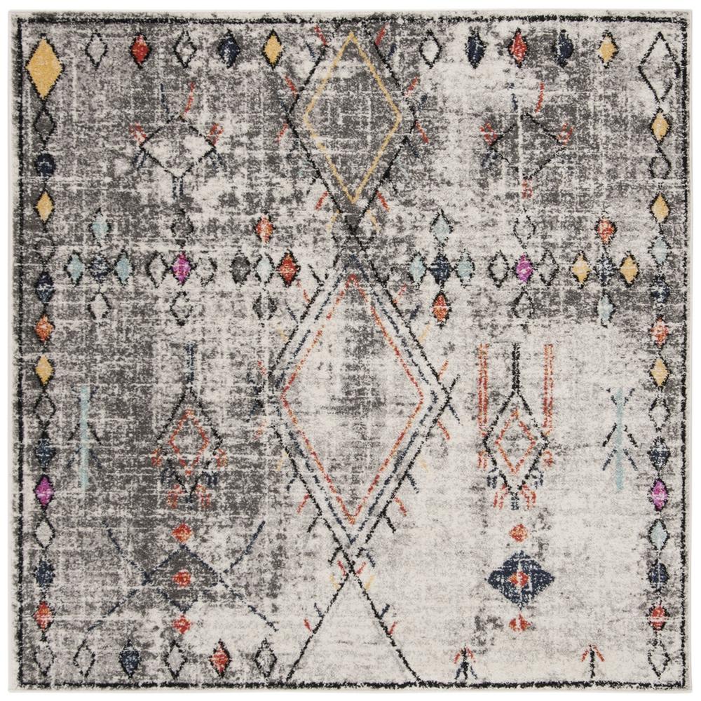 ADIRONDACK, LIGHT GREY / FUCHSIA, 6' X 6' Square, Area Rug, ADR210F-6SQ