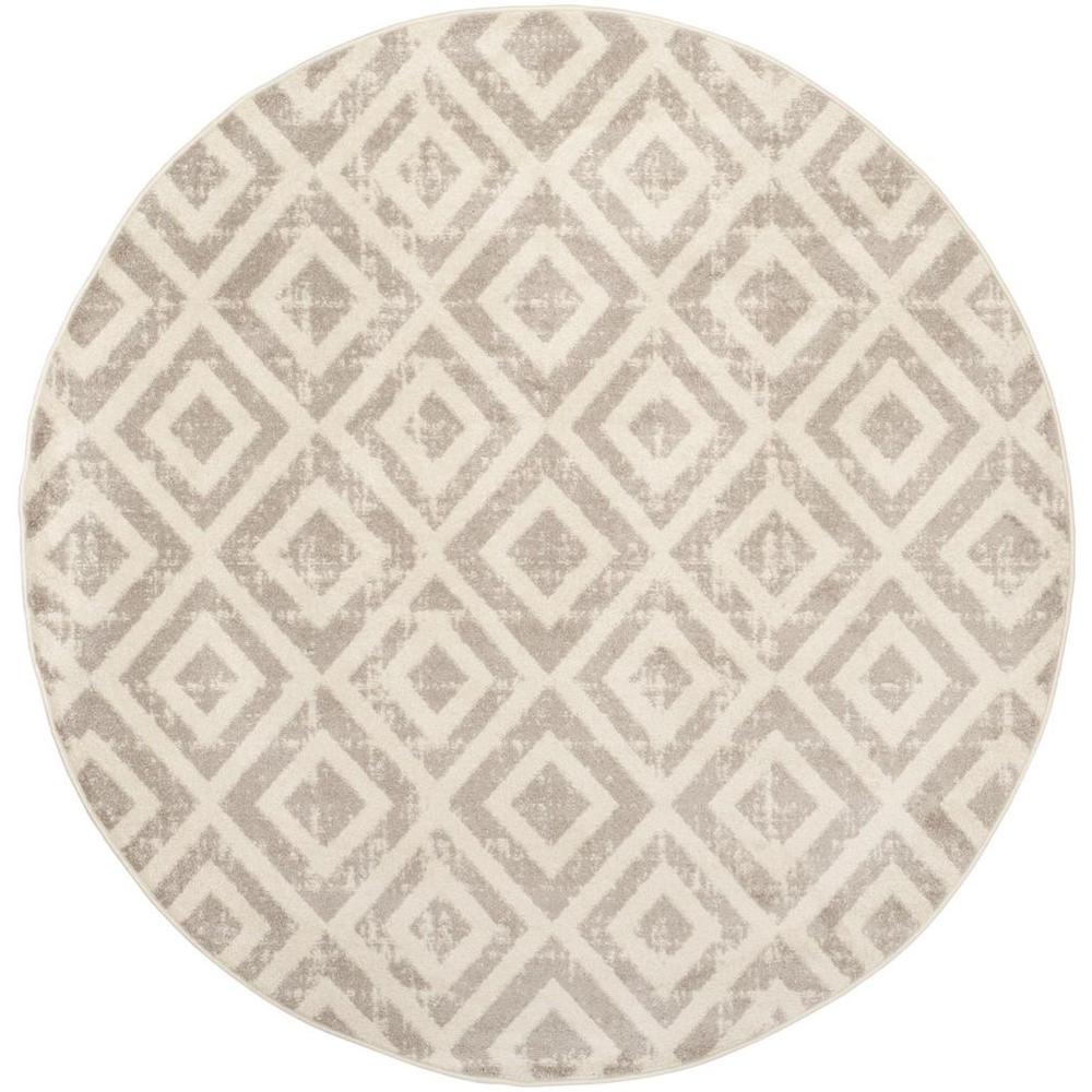 AMSTERDAM, IVORY / MAUVE, 6'-7" X 6'-7" Round, Area Rug, AMS105A-7R
