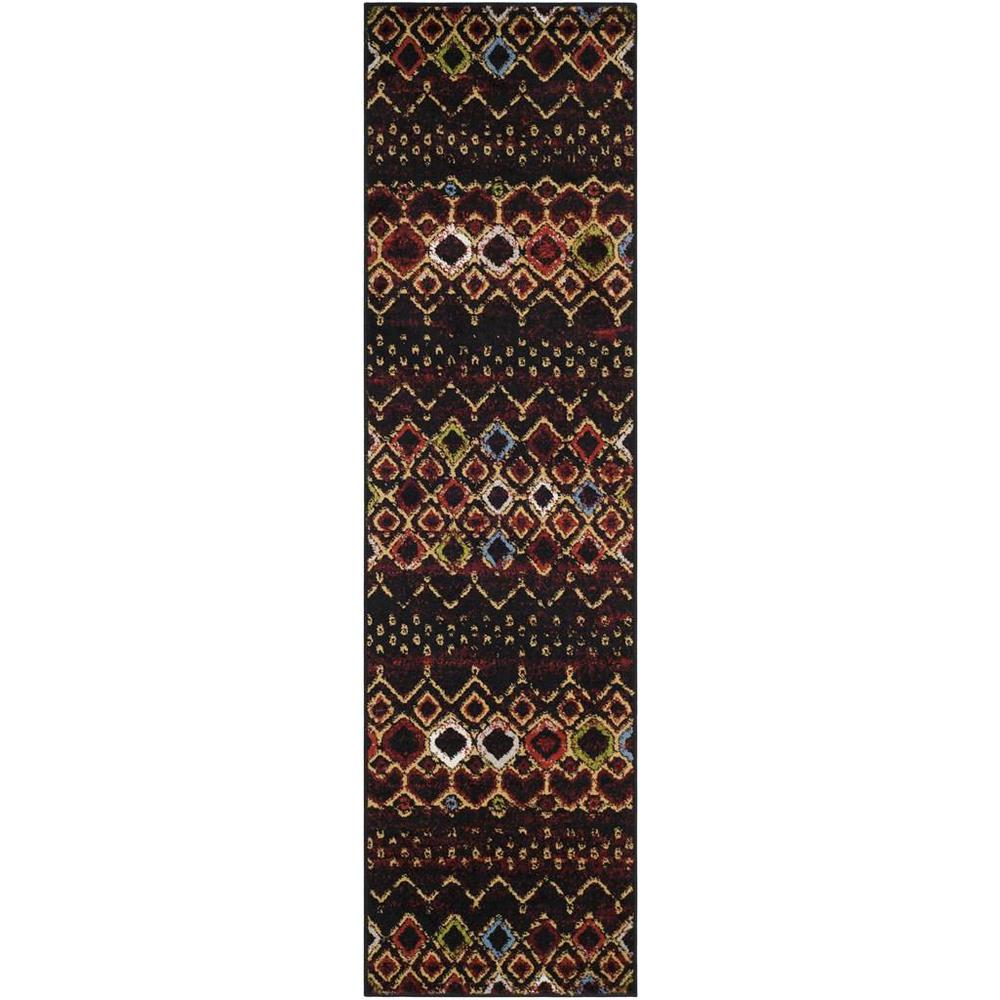 AMSTERDAM, BLACK / MULTI, 2'-3" X 10', Area Rug