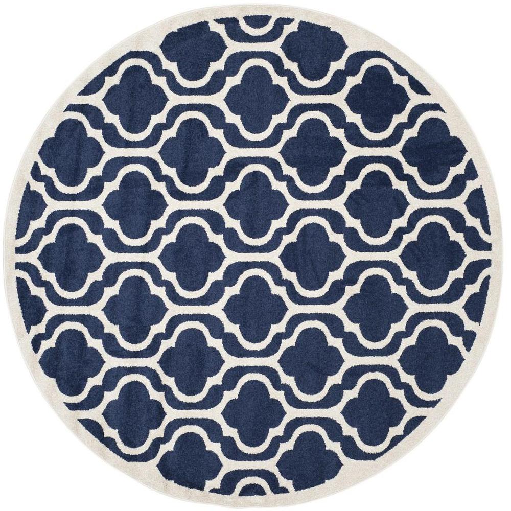 AMHERST, NAVY / BEIGE, 7' X 7' Round, Area Rug, AMT402P-7R