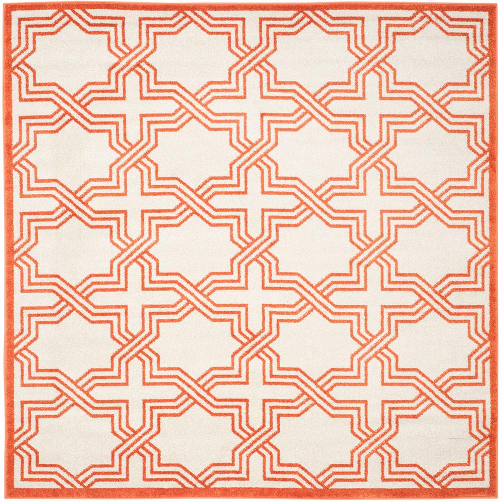 AMHERST, IVORY / ORANGE, 7' X 7' Square, Area Rug, AMT413F-7SQ