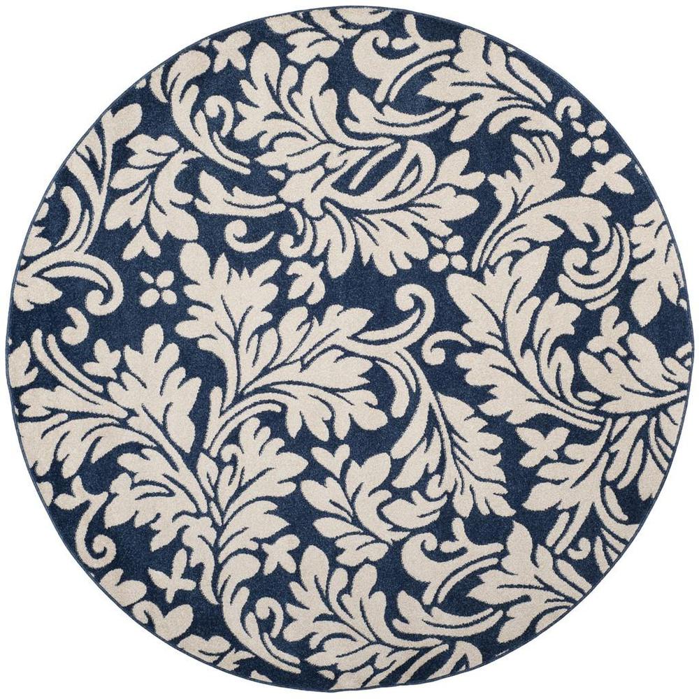 AMHERST, NAVY / IVORY, 7' X 7' Round, Area Rug, AMT425P-7R