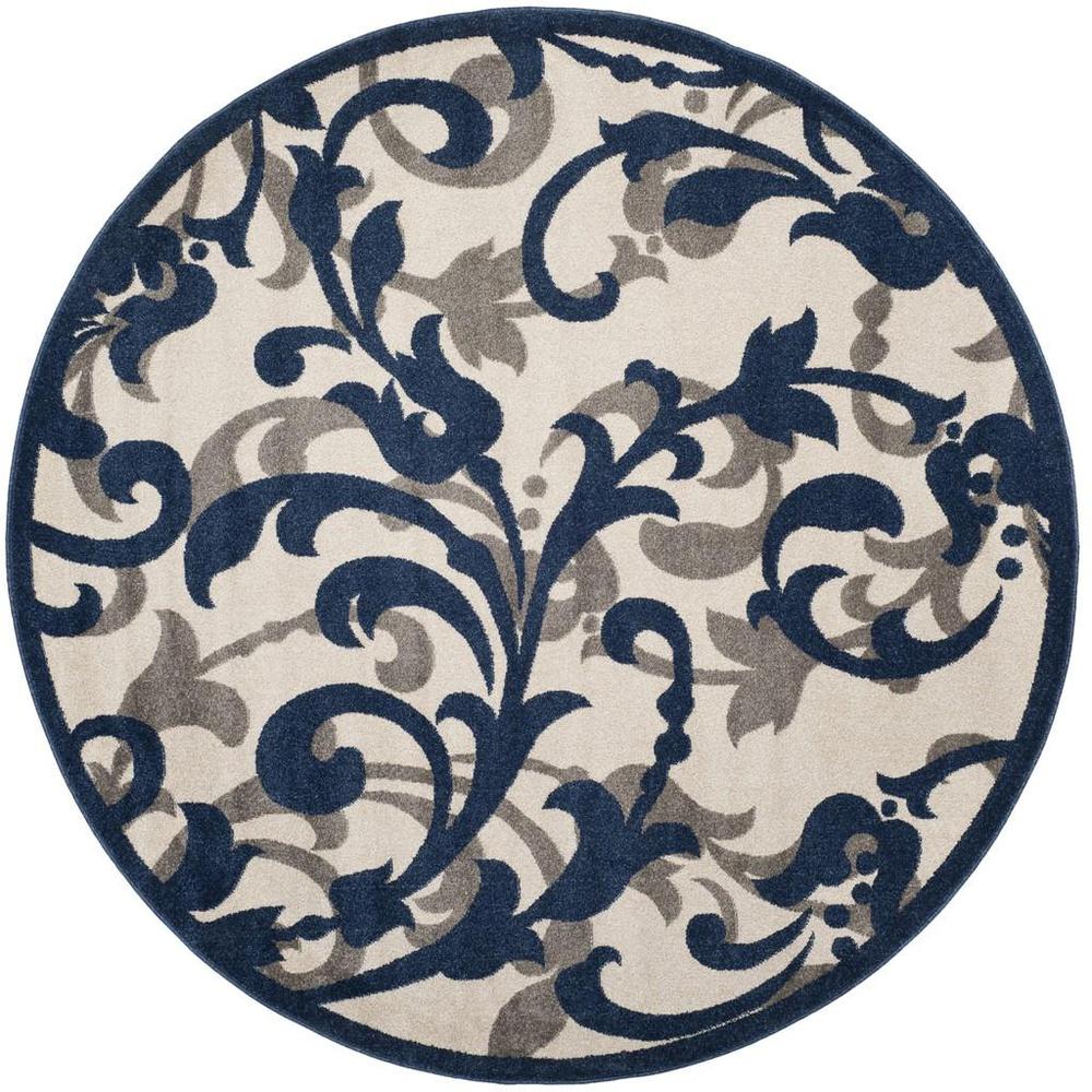 AMHERST, IVORY / NAVY, 7' X 7' Round, Area Rug, AMT428M-7R