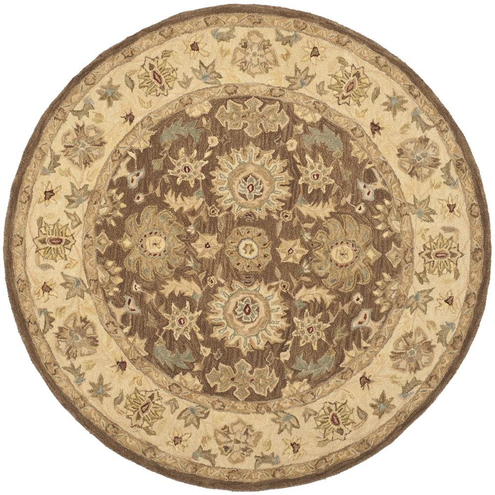 ANATOLIA, BROWN / BEIGE, 6' X 6' Round, Area Rug, AN557B-6R