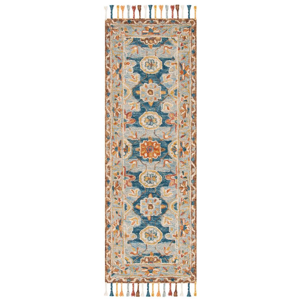 ASPEN, GREY / NAVY, 2'-3" X 11', Area Rug