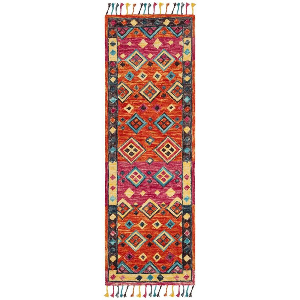 ASPEN, ORANGE / FUCHSIA, 2'-3" X 11', Area Rug