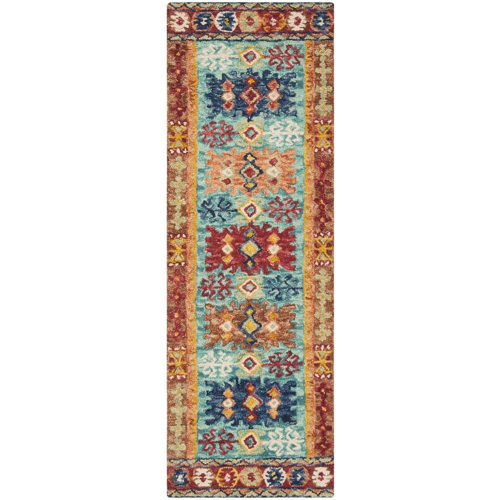 ASPEN, BLUE / RED, 2'-3" X 11', Area Rug, APN503A-211