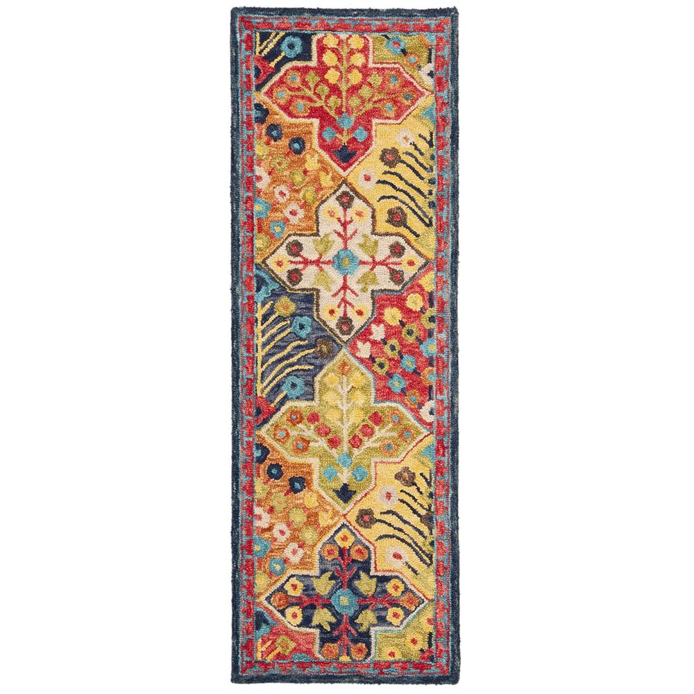 ASPEN, BLUE / ORANGE, 2'-3" X 7', Area Rug