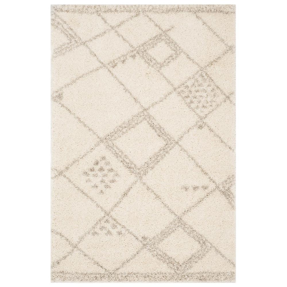ARIZONA SHAG, IVORY / GREY, 4' X 6', Area Rug, ASG751G-4