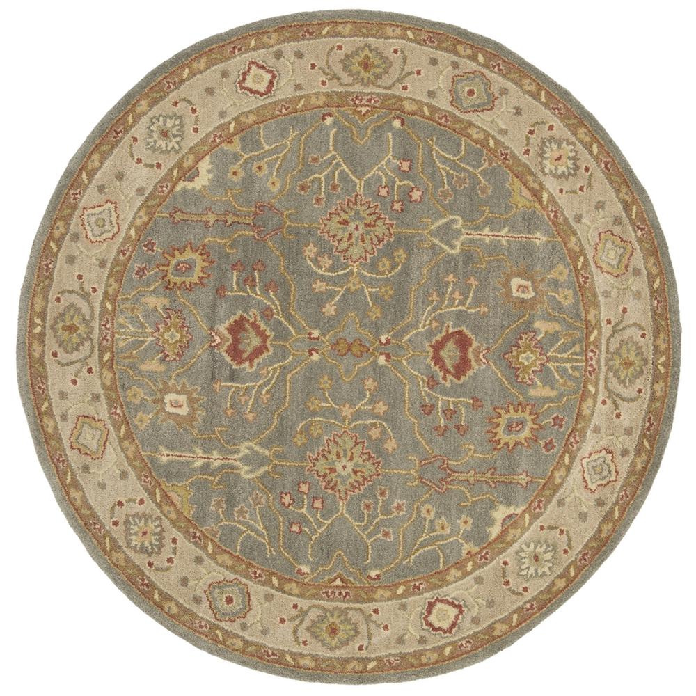 ANTIQUITY, BLUE / IVORY, 3'-6" X 3'-6" Round, Area Rug