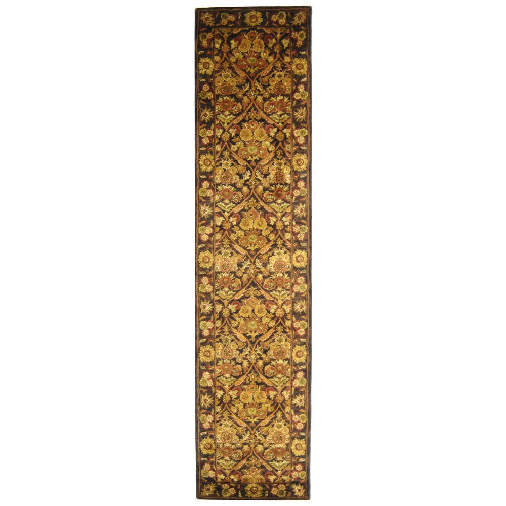 ANTIQUITY, DARK PLUM / GOLD, 2'-3" X 10', Area Rug