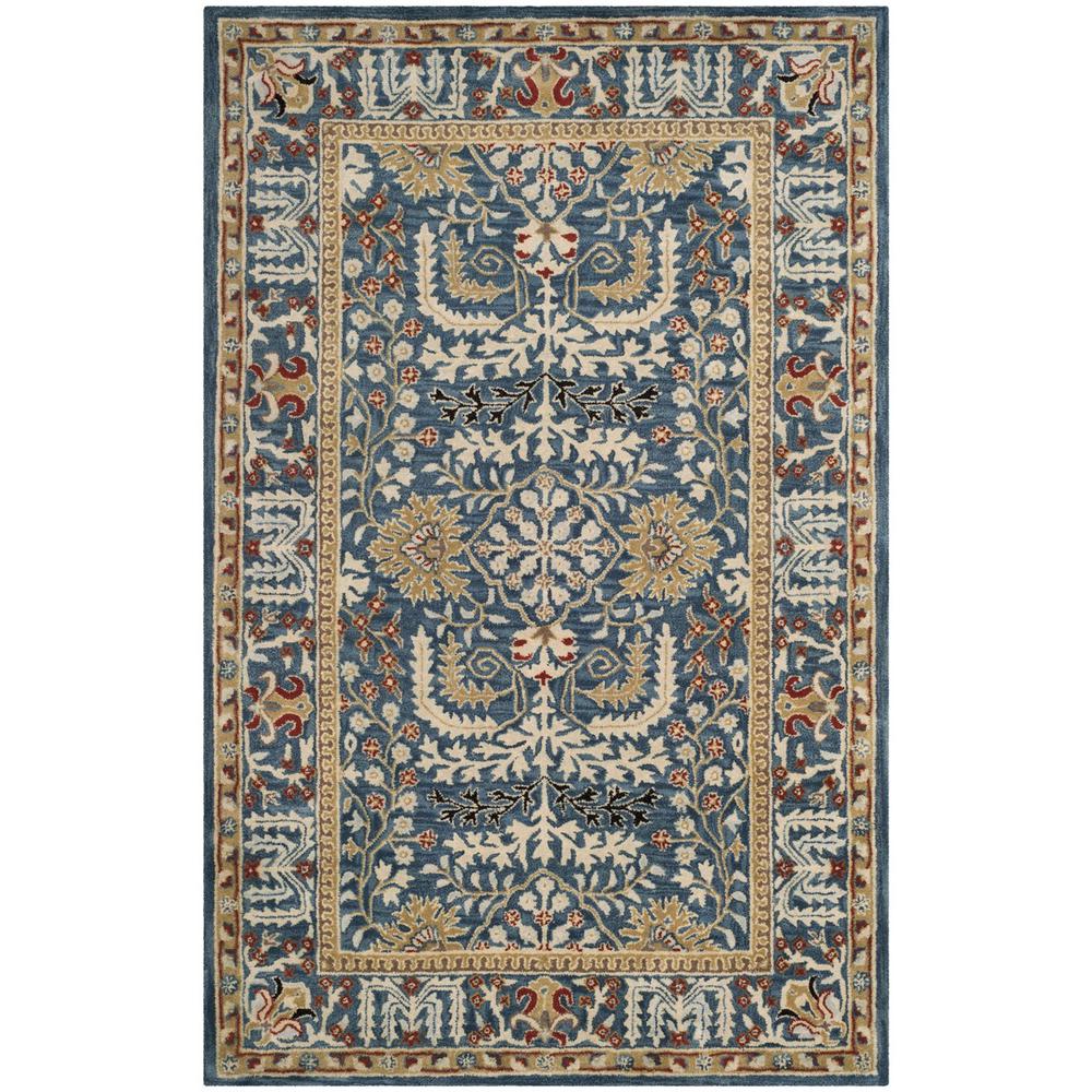 ANTIQUITY, DARK BLUE / MULTI, 5' X 8', Area Rug