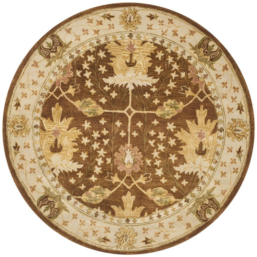 ANTIQUITY, BROWN / BEIGE, 6' X 6' Round, Area Rug, AT840B-6R