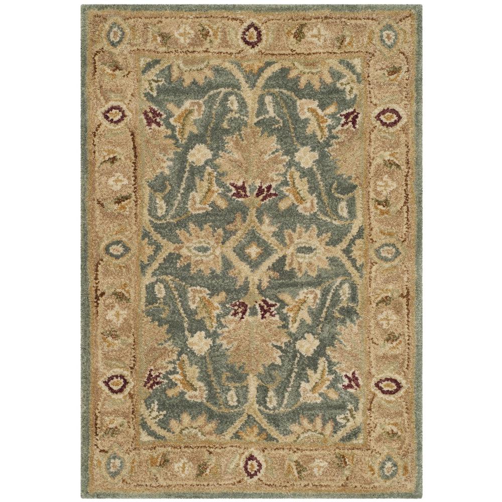 ANTIQUITY, TEAL BLUE / TAUPE, 2' X 3', Area Rug