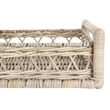 Grey Rattan Bar Cart with 2 Tiers, Antique Brass accents for stylish serving