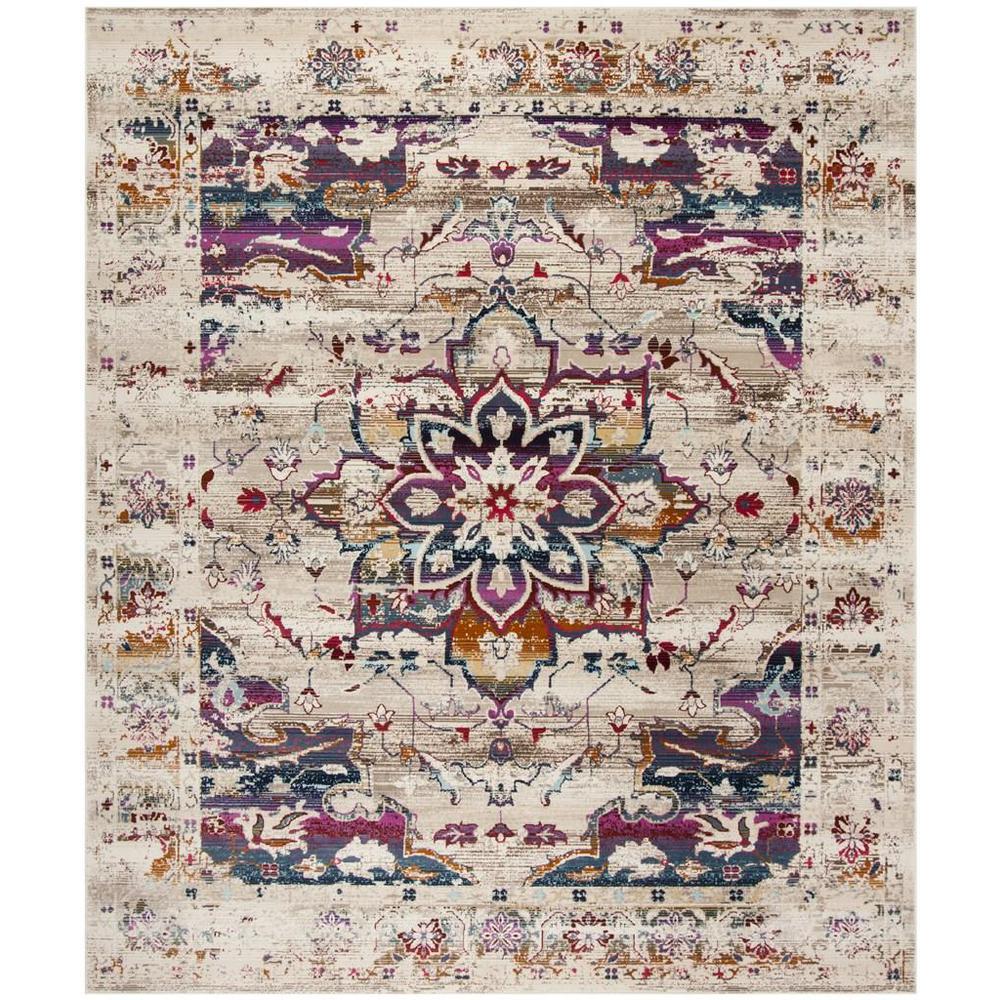 BALDWIN, CREAM / FUCHSIA, 8' X 10', Area Rug