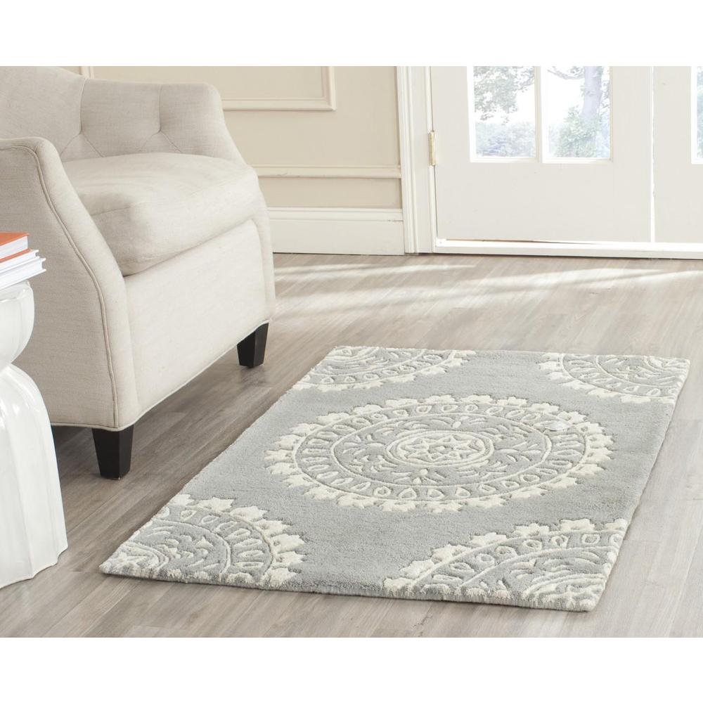 BELLA, GREY / IVORY, 2'-3" X 11', Area Rug
