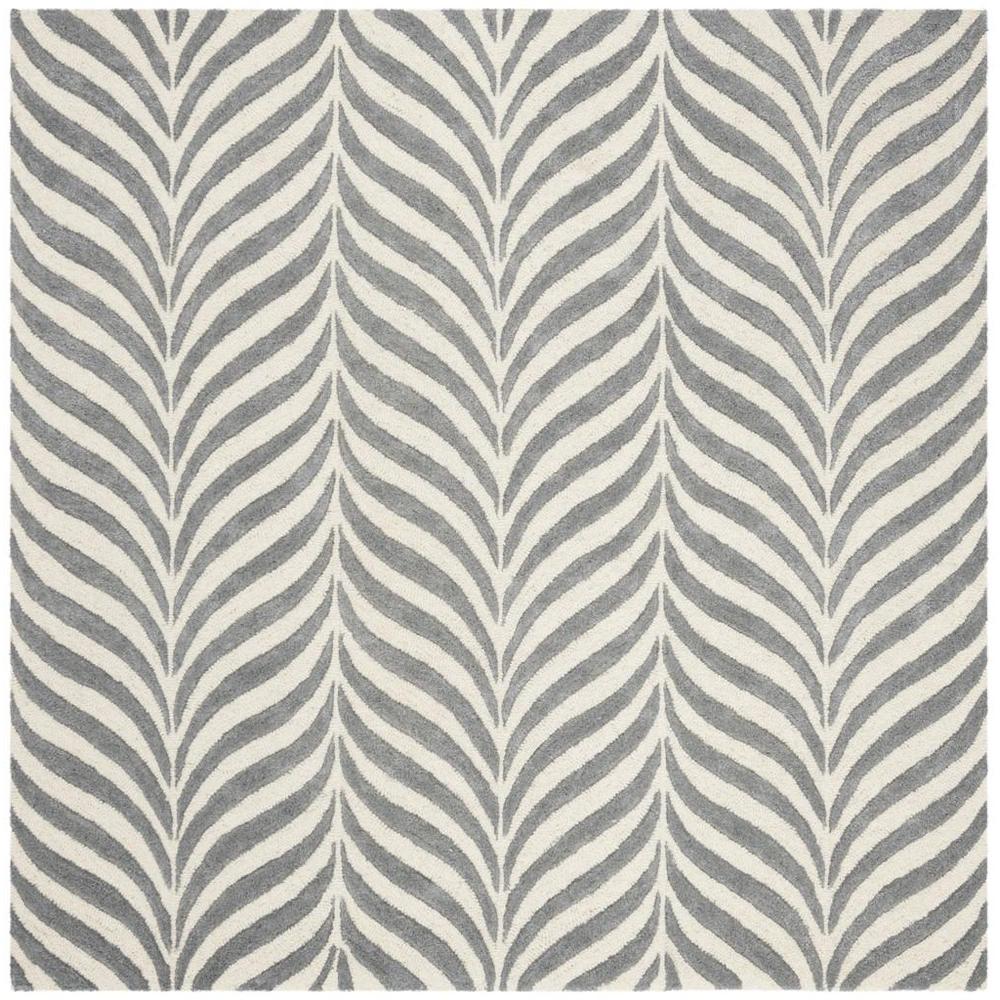 BELLA, IVORY / GREY, 5' X 5' Square, Area Rug, BEL135B-5SQ