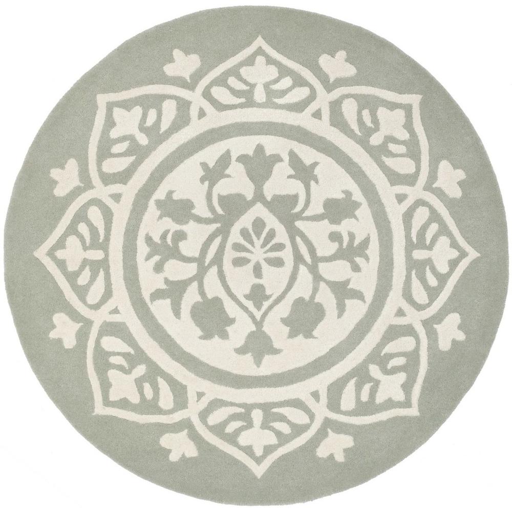 BELLA, GREY / IVORY, 5' X 5' Round, Area Rug, BEL136A-5R