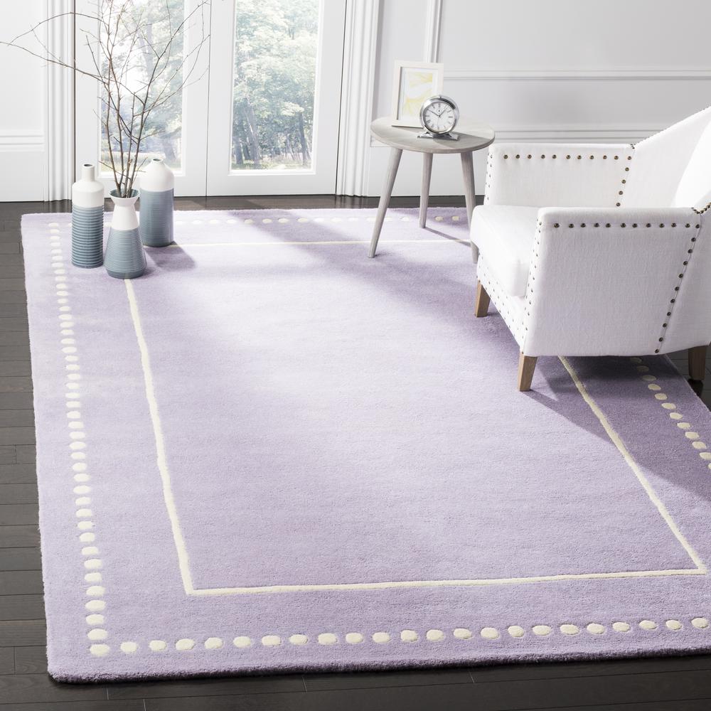 BELLA, LAVANDER / IVORY, 6' X 9', Area Rug