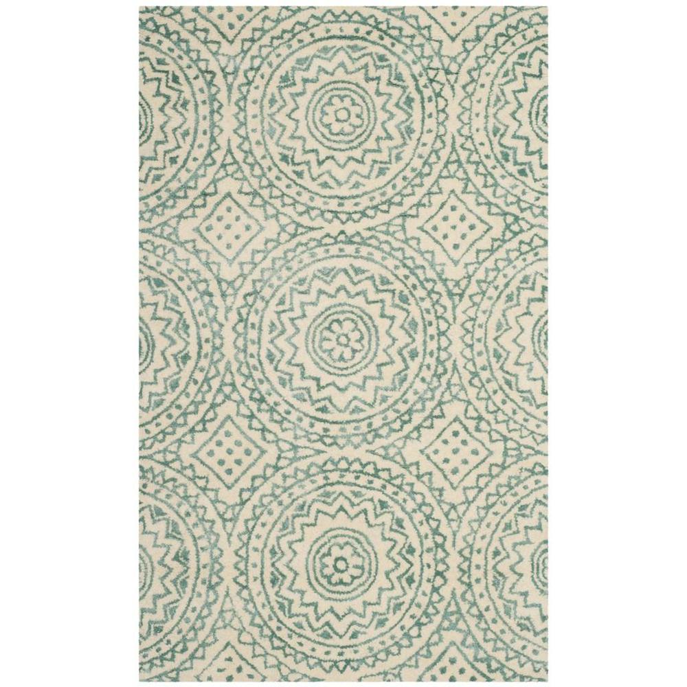 BELLA, IVORY / BLUE, 3' X 5', Area Rug, BEL915A-3