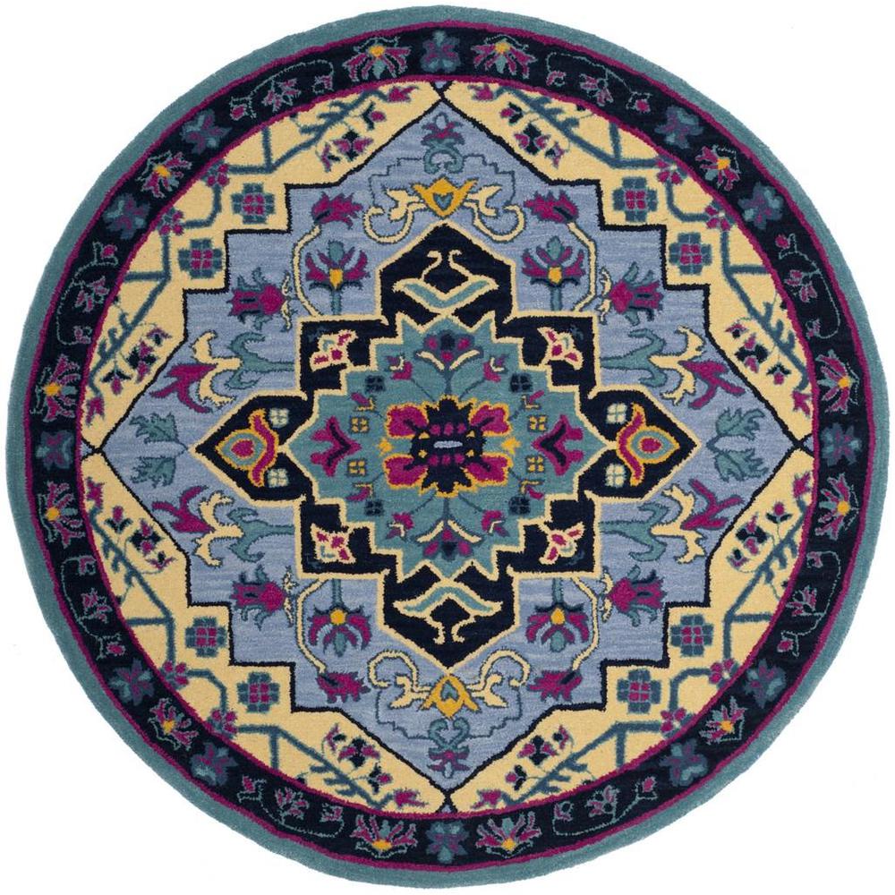 Bellagio, LIGHT BLUE / MULTI, 5' X 5' Round, Area Rug, BLG506B-5R