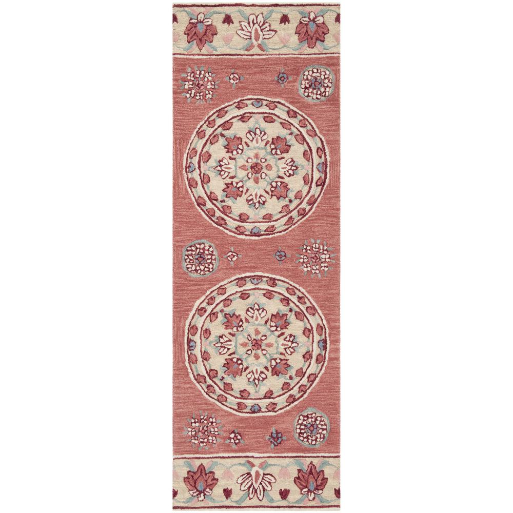 Bellagio, RED / BEIGE, 2'-3" X 7', Area Rug