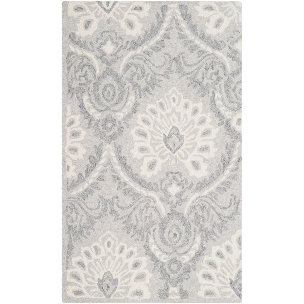 BLOSSOM, LIGHT GREY / IVORY, 2'-6" X 4', Area Rug, BLM106A-24