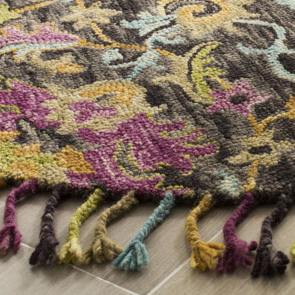 BLOSSOM, CHARCOAL / MULTI, 6' X 6' Round, Area Rug