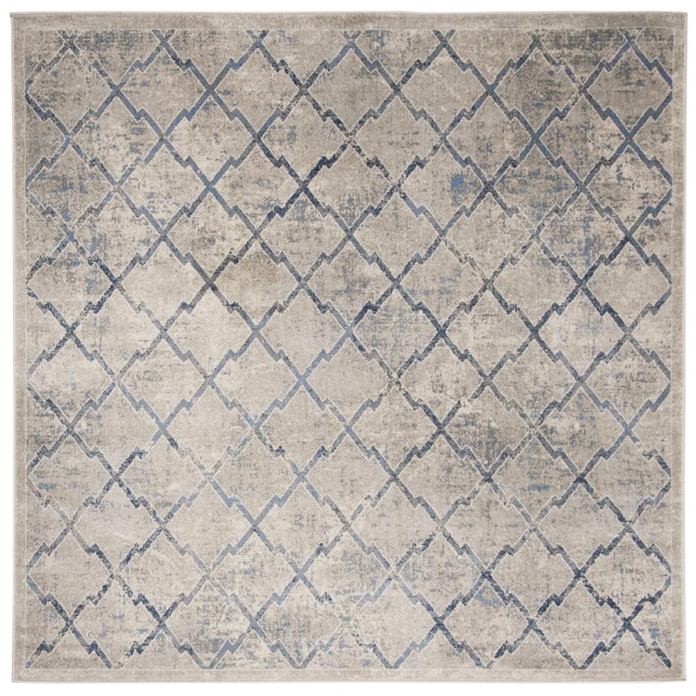 BRENTWOOD, LIGHT GREY / BLUE, 6'-7" X 6'-7" Square, Area Rug, BNT809G-7SQ