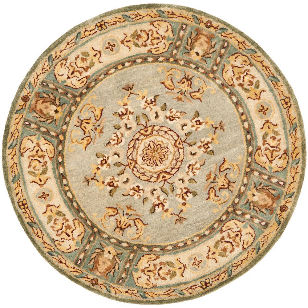 BERGAMA, LIGHT BLUE / IVORY, 4' X 4' Round, Area Rug, BRG174A-4R