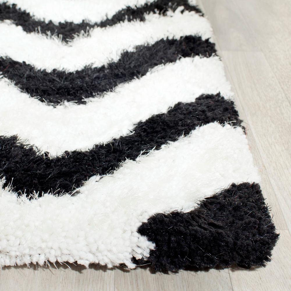 SG-BSG-Barcelona Shag, IVORY / BLACK, 6' X 9', Area Rug, BSG320C-6
