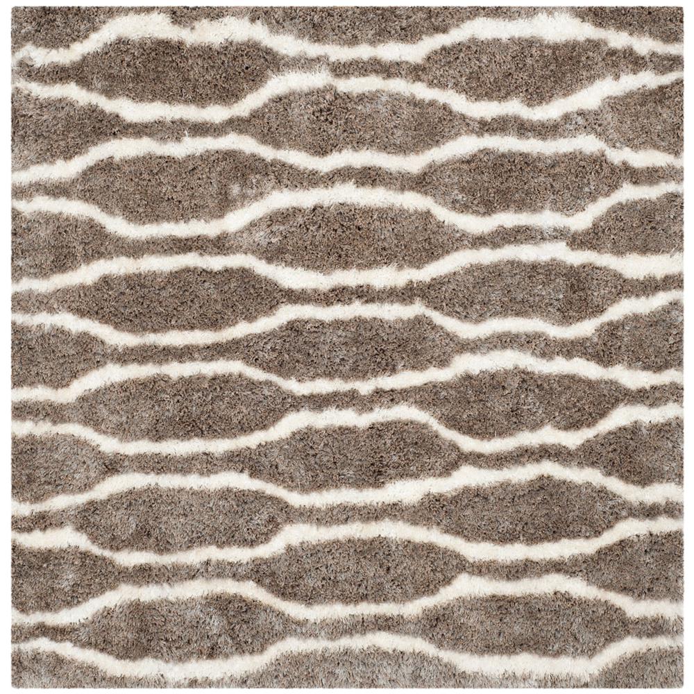 SG-BSG-Barcelona Shag, SILVER / IVORY, 5' X 5' Square, Area Rug