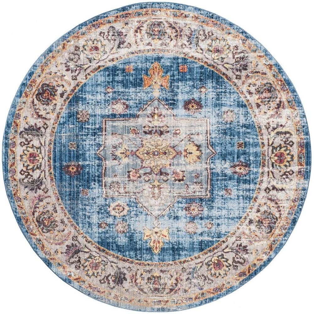BRISTOL, BLUE / IVORY, 7' X 7' Round, Area Rug, BTL349C-7R