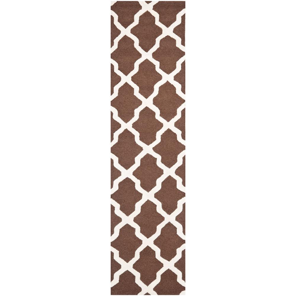 CAMBRIDGE, DARK BROWN / IVORY, 2'-6" X 10', Area Rug, CAM121H-210