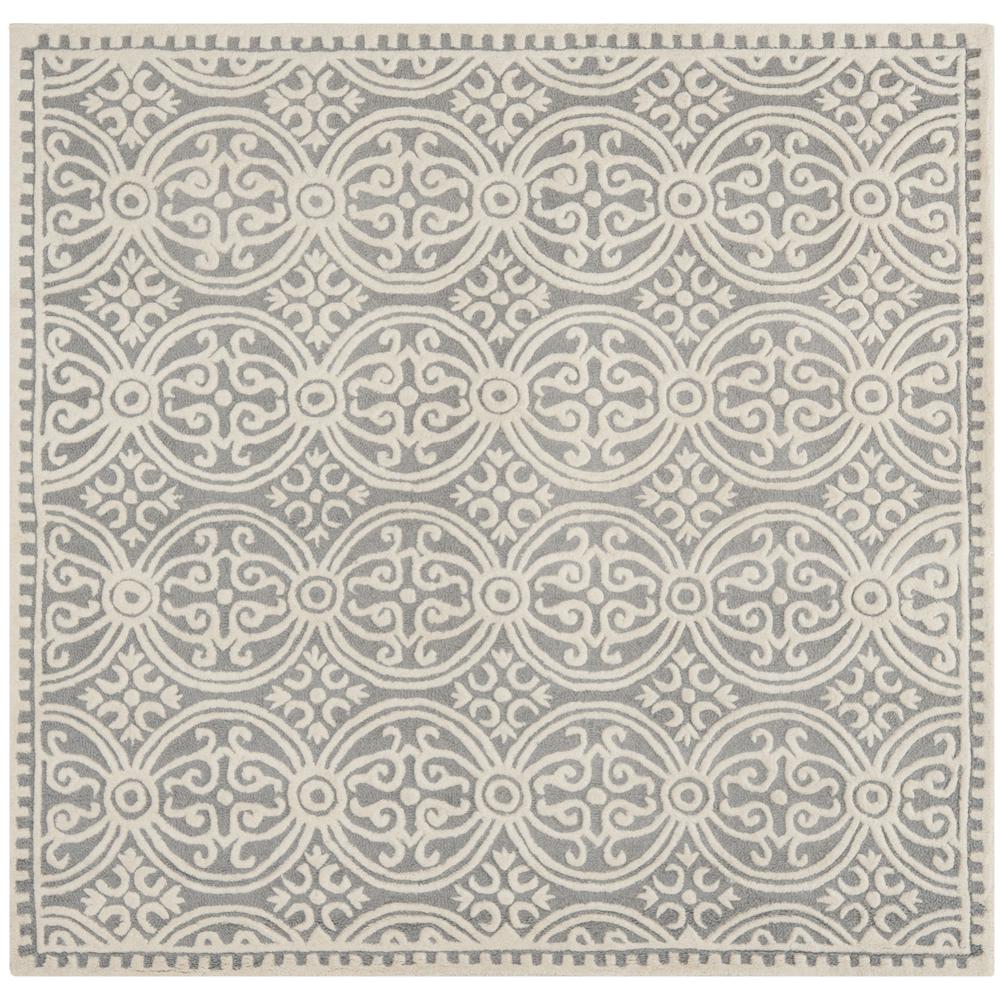 CAMBRIDGE, SILVER / IVORY, 6' X 6' Square, Area Rug, CAM123D-6SQ