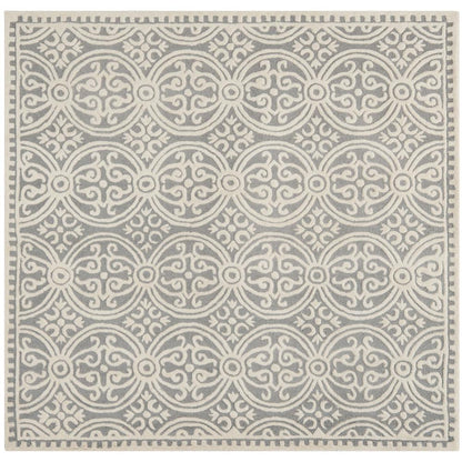 CAMBRIDGE, SILVER / IVORY, 6' X 6' Square, Area Rug, CAM123D-6SQ