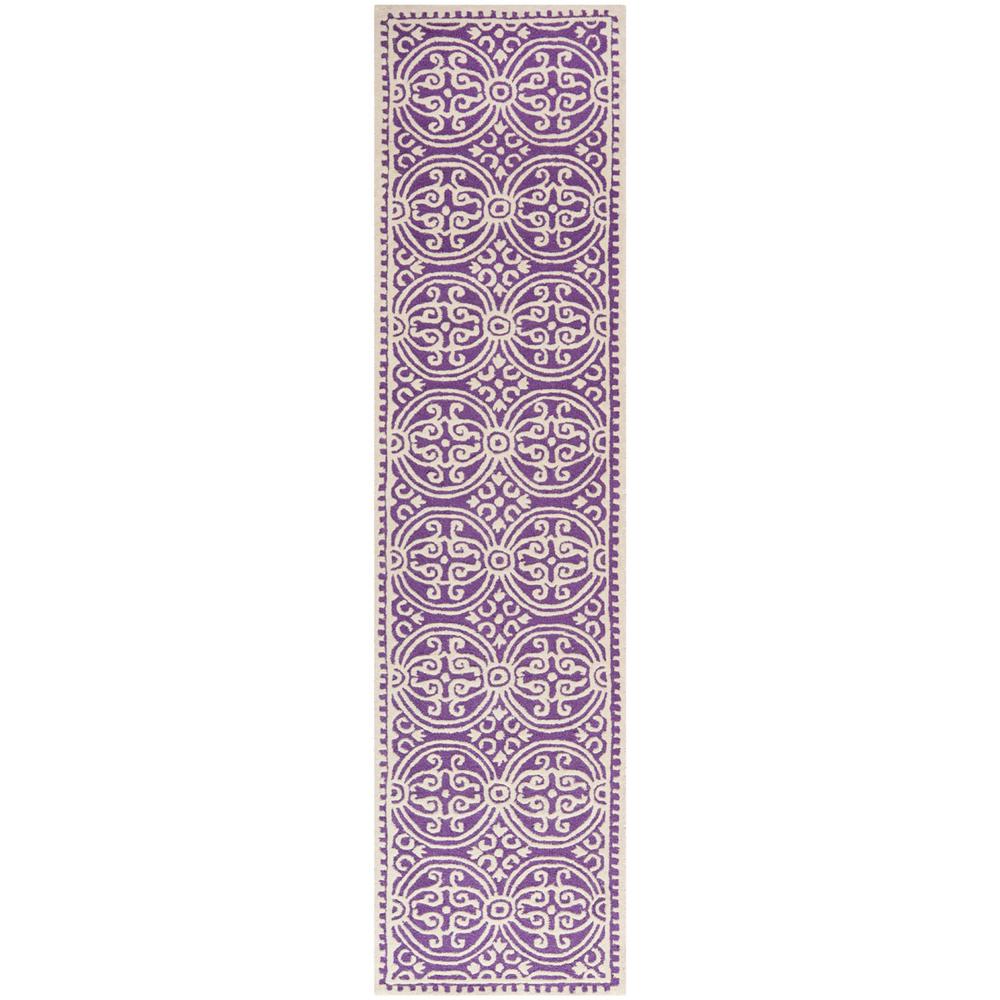 CAMBRIDGE, PURPLE / IVORY, 2'-6" X 10', Area Rug, CAM123K-210