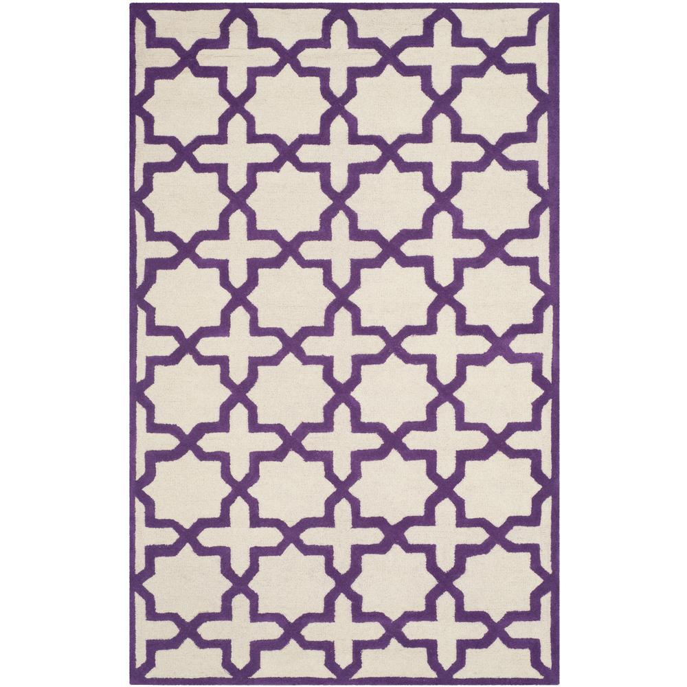 CAMBRIDGE, IVORY / PURPLE, 4' X 6', Area Rug, CAM125V-4