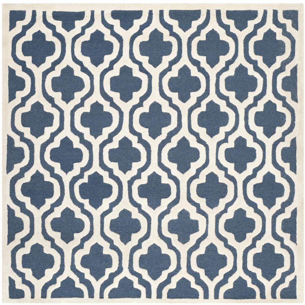 CAMBRIDGE, NAVY / IVORY, 10' X 10' Square, Area Rug, CAM132G-10SQ