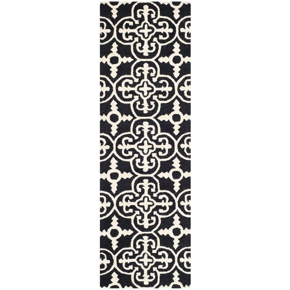 CAMBRIDGE, BLACK / IVORY, 2'-6" X 8', Area Rug, CAM133E-28