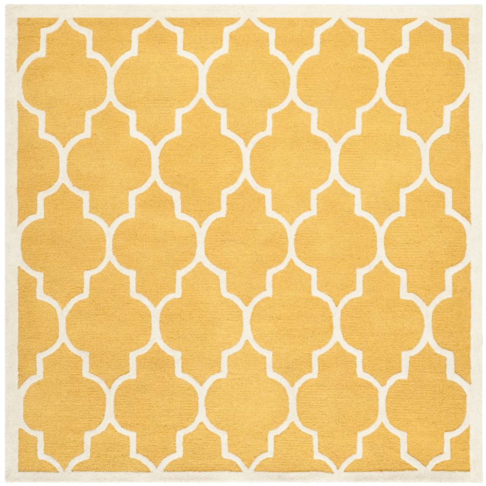 CAMBRIDGE, GOLD / IVORY, 10' X 10' Square, Area Rug, CAM134Q-10SQ