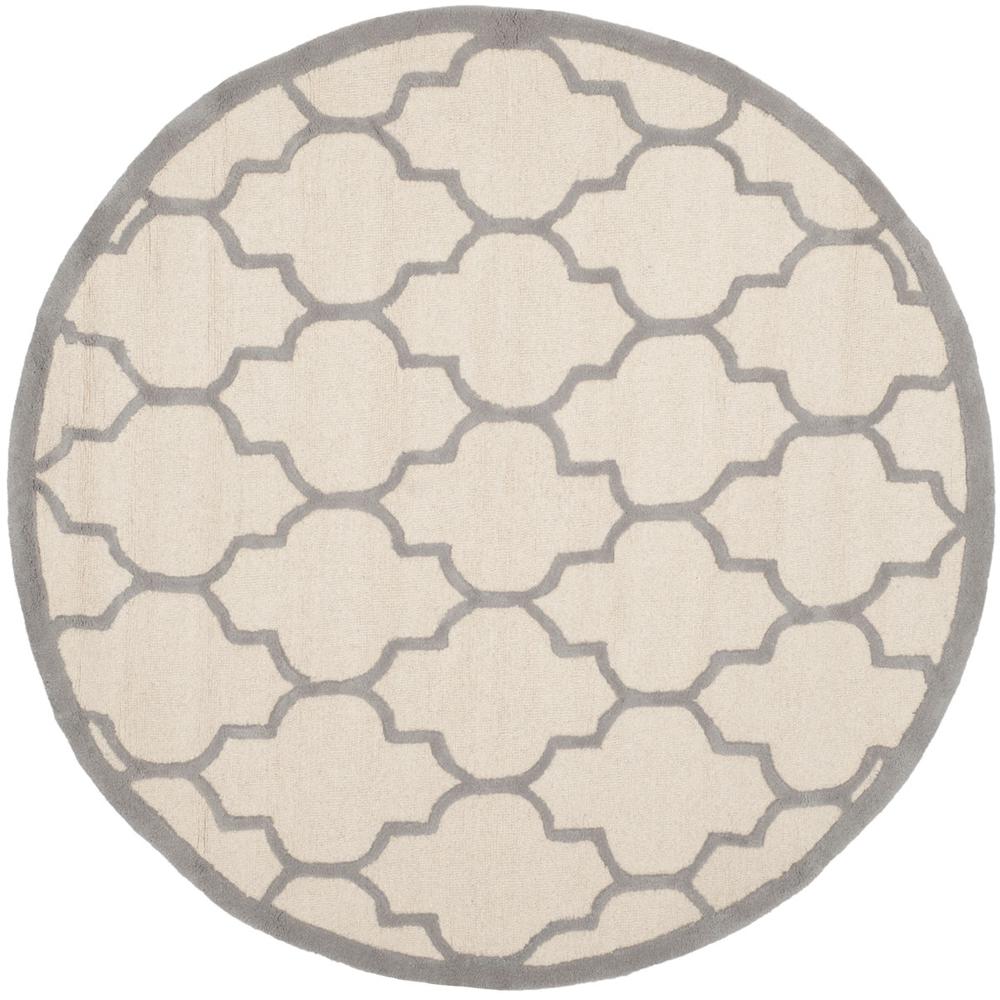 CAMBRIDGE, IVORY / SILVER, 6' X 6' Round, Area Rug, CAM134Y-6R
