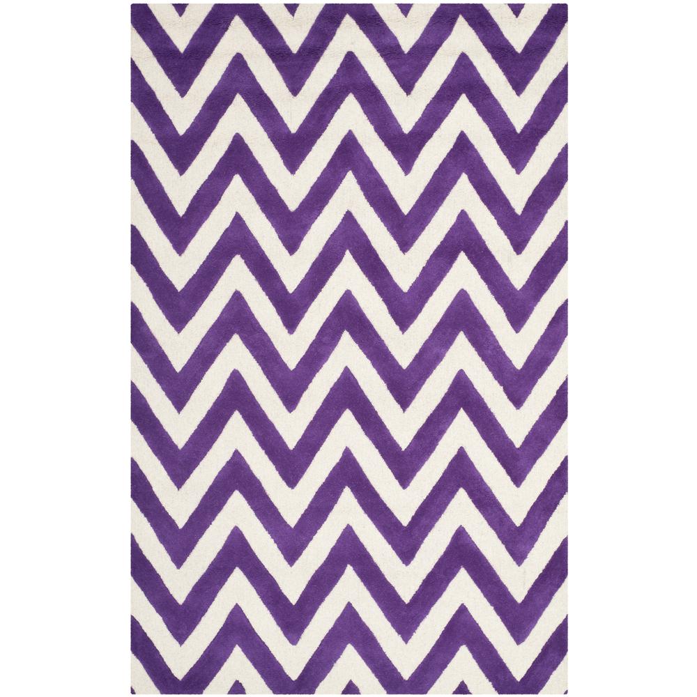 CAMBRIDGE, PURPLE / IVORY, 5' X 8', Area Rug, CAM139K-5