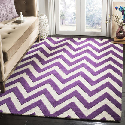 CAMBRIDGE, PURPLE / IVORY, 5' X 8', Area Rug, CAM139K-5